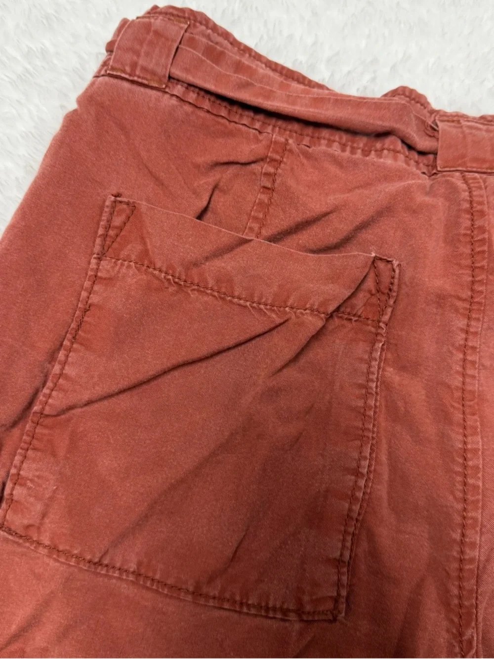 Free People Rust Tie-Waist High-Rise Shorts Size 6